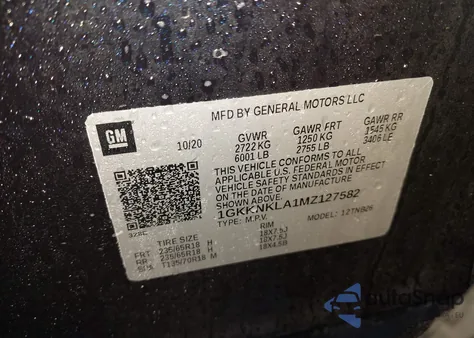 2021 GMC Acadia Fwd Sle from USA, damaged, VIN 1GKKNKLA1MZ127582